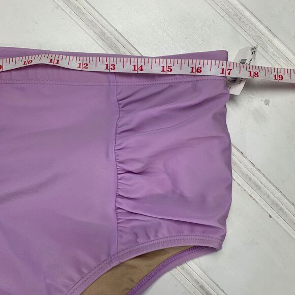 Old Navy Womens 2X High-Waisted Secret-Slim Plus-Size Swim Bottoms Purple Lilac - Picture 8 of 9